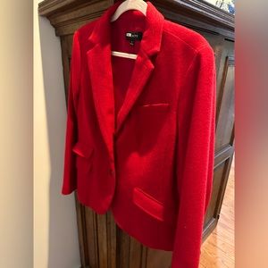 Talbots Vintage Red wool blazer size 14 holiday Career casual button two pocket